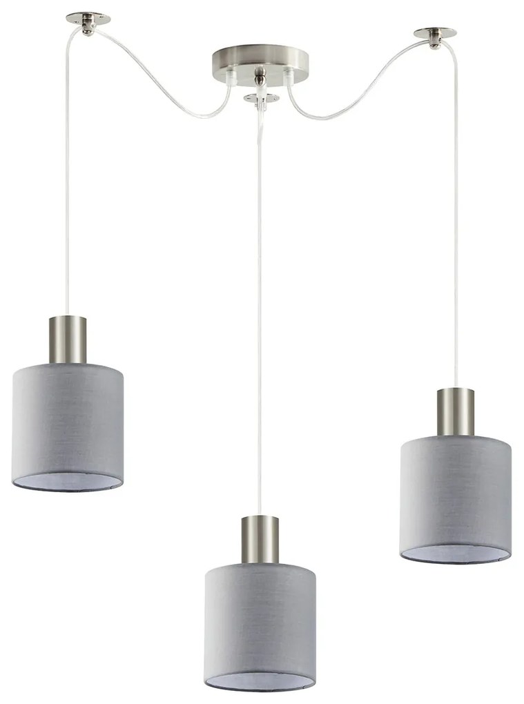 Φωτιστικό Οροφής Τρίφωτο Homelighting 77-8423 Nickel/Grey