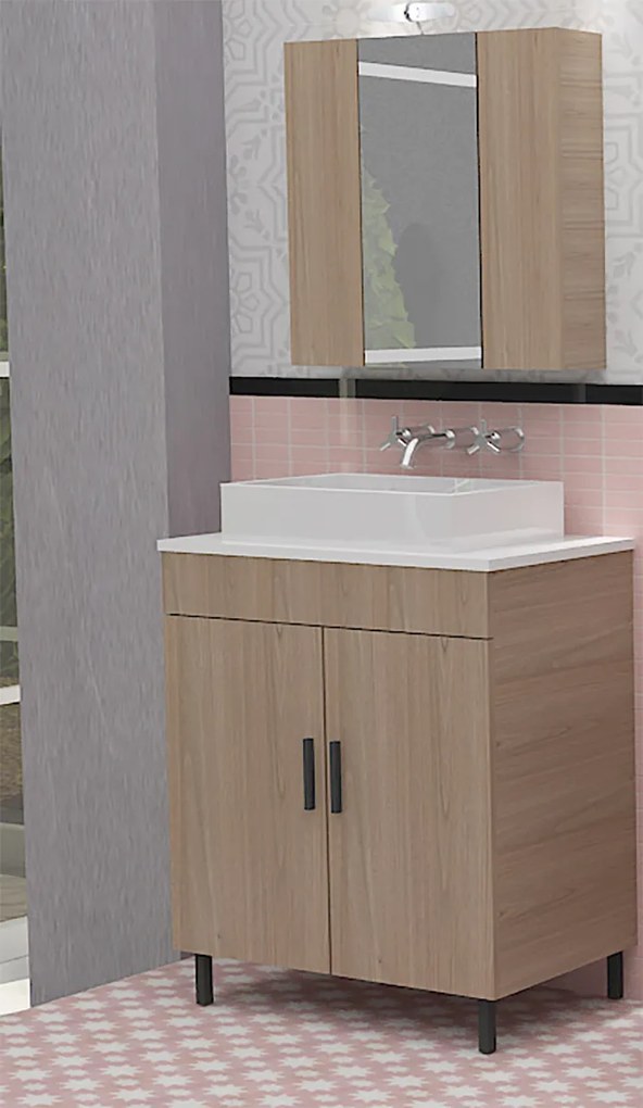 DROP Σετ επιδαπέδιου επίπλου μπάνιου, Roma 70 Top, Beige, Drop DROP986626