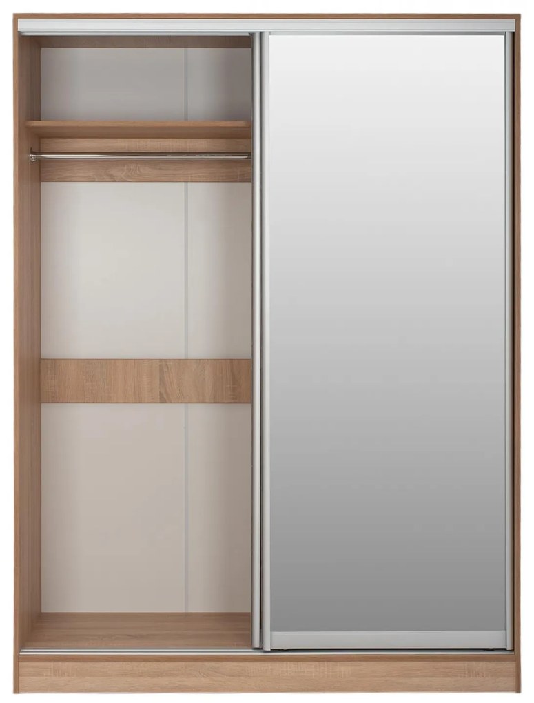 Ντουλάπα Συρόμενη C2437 Δίφυλλη με Καθρέπτη Sonama Oak 180x60x210Υ εκ. 180x60x210 εκ.