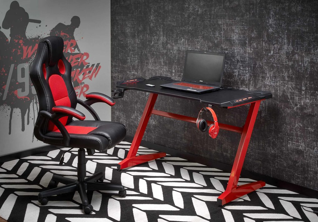 B49 desk black / red DIOMMI V-CH-B/49