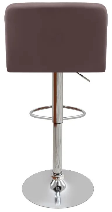 Σκαμπό μπαρ Carmelo Megapap με ρυθμιζόμενο ύψος PU καφέ - βάση χρωμίου 45x42x90/113εκ.