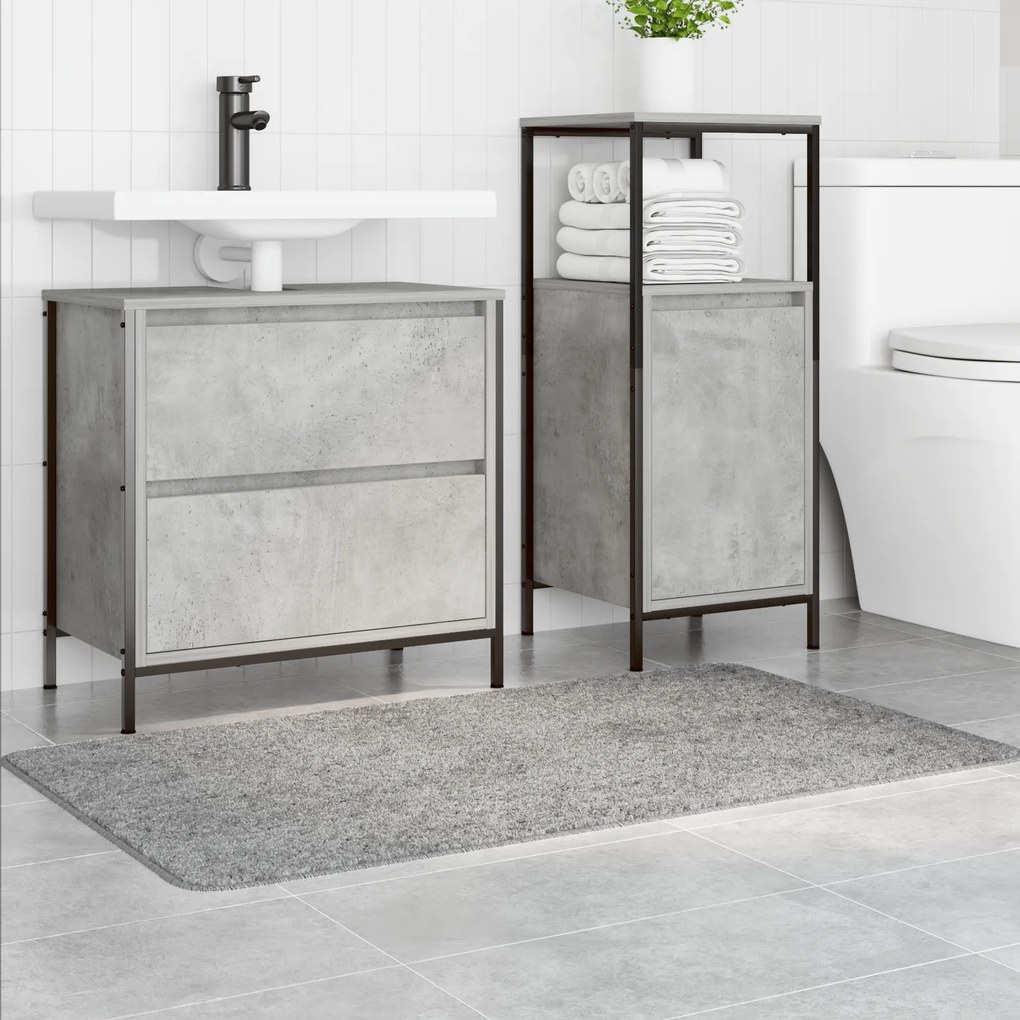 vidaXL Πατάκι μπάνιου Γκρι 70 x 120 cm Πολυπροπυλένιο
