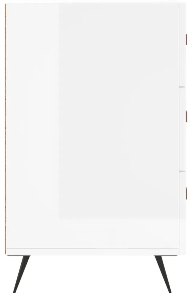vidaXL Κομοδίνο Γυαλ. Λευκό 40 x 40 x 66 εκ. από Επεξεργασμένο Ξύλο
