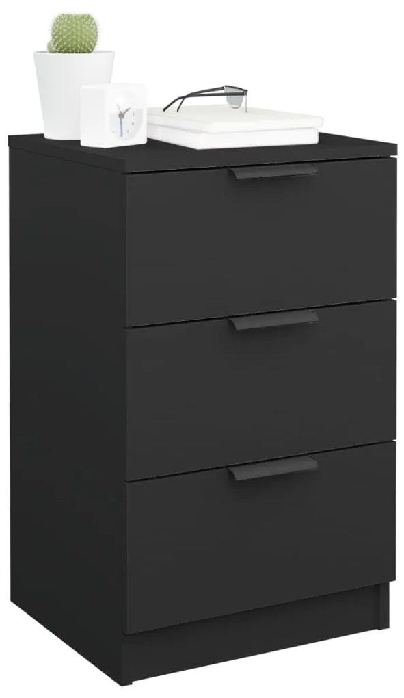 vidaXL Κομοδίνο Μαύρο 40 x 36 x 65 εκ.