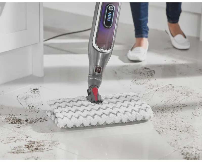 Shark S6003EU, 1200W, 0,35 l, 3 ρυθμίσεις, τεχνολογία Klick'n Flip, Steam Blaster, μαξιλαράκια Dirt Grip, γκρι/βιολετί