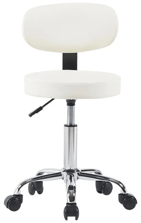 Καρέκλα γραφείου τροχήλατη Mafeshi pu σε λευκή απόχρωση 45x44x70-82εκ 45x44x82 εκ.