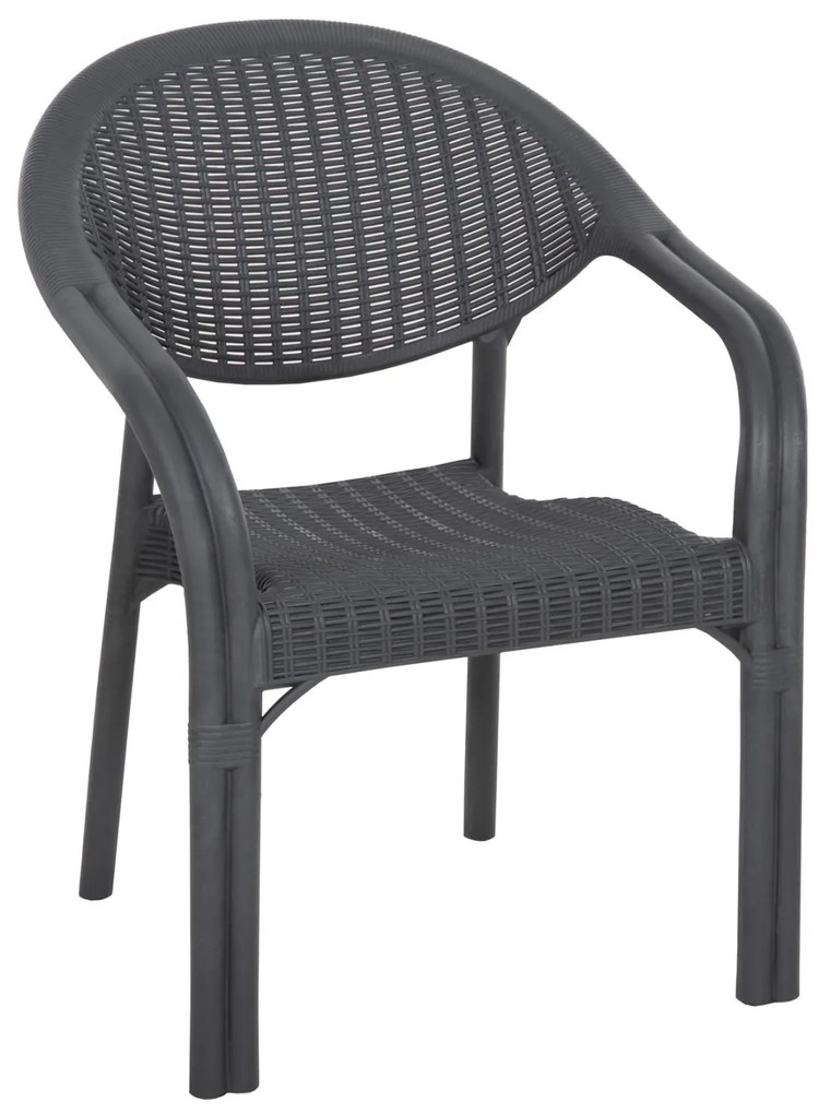 ΠΟΛΥΘΡΟΝΑ ΠΟΛΥΠΡΟΠΥΛΕΝΙΟΥ FETT  BAMBOO LOOK-ΑΝΘΡΑΚΙ 63x59x81Υεκ. 63x59x81 εκ.