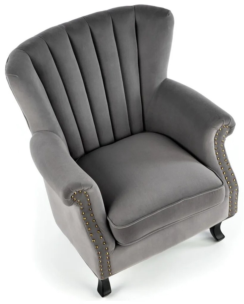 Πολυθρόνα Houston 1105, Γκρι, 87x73x70cm, 18 kg, Ταπισερί, Πόδια: Ξύλο | Epipla1.gr
