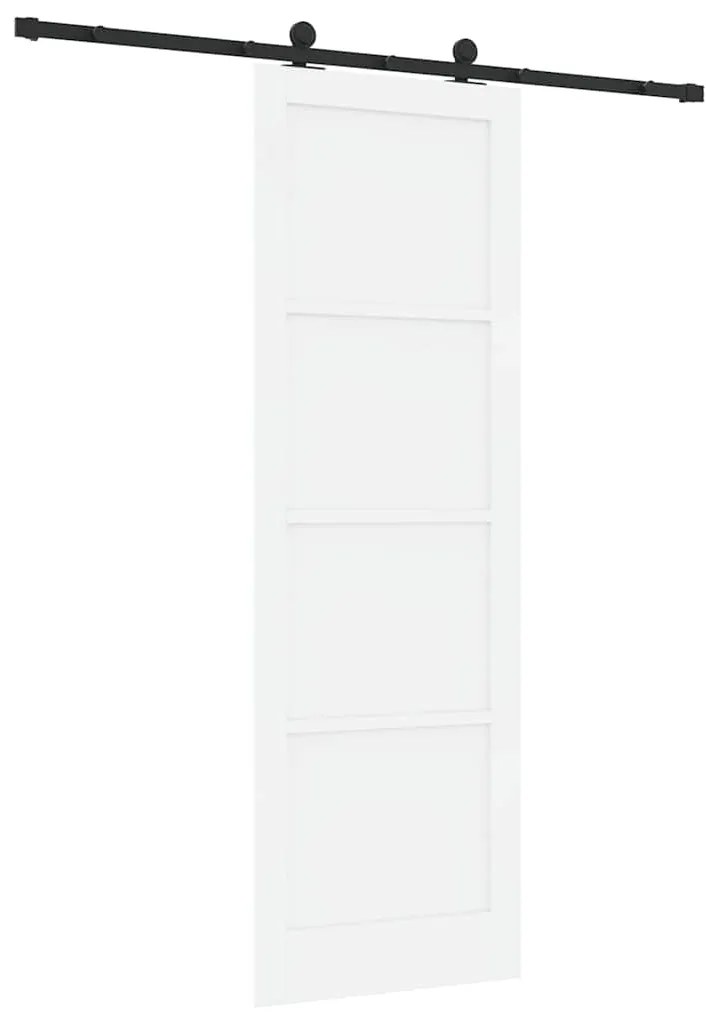 vidaXL Σετ Συρόμενης Πόρτας Λευκό και μαύρο 78 x 232 cm
