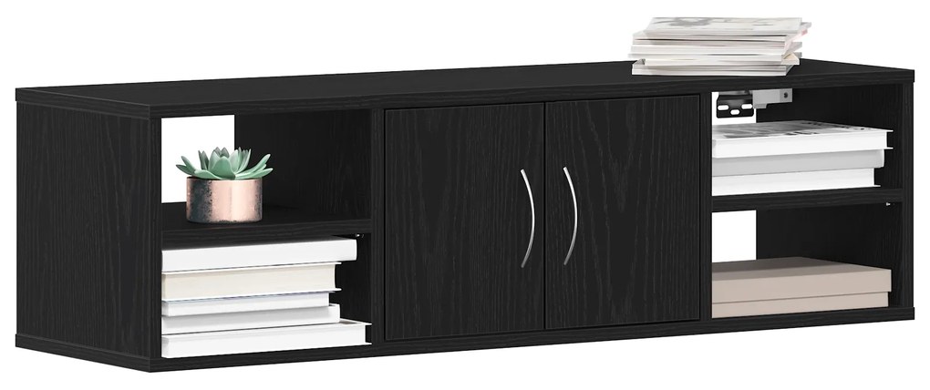 vidaXL Επιτοίχια Ράφα Μαύρη Δρυς 140x41x75 εκ. Επεξεργασμένο Ξύλο