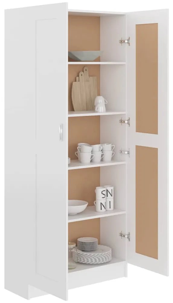 vidaXL Βιβλιοθήκη Λευκή 82,5 x 30,5 x 185,5 εκ. Επεξ. Ξύλο