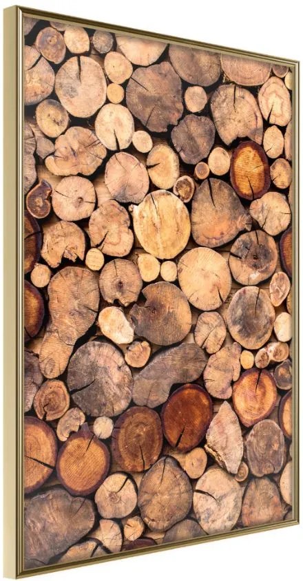 Αφίσα - Log Pile - 20x30 - Χρυσό - Χωρίς πασπαρτού