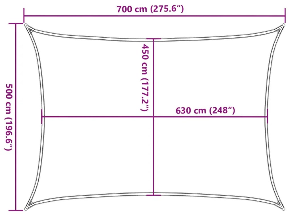 Πανί Σκίασης Τερακότα 5 x 7 μ. από HDPE 160 γρ./μ² - Καφέ