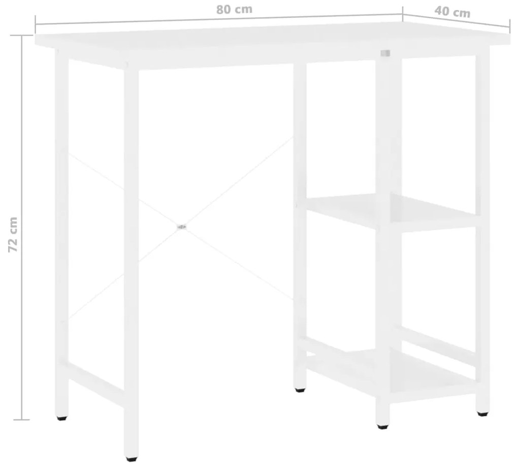vidaXL Γραφείο Υπολογιστή Λευκό 80 x 40 x 72 εκ. από MDF και Μέταλλο