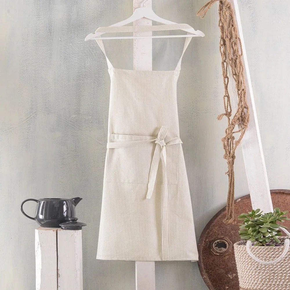 Ποδιά Κουζίνας Ολόσωμη Nice Beige Ρυθμός 100% Cotton