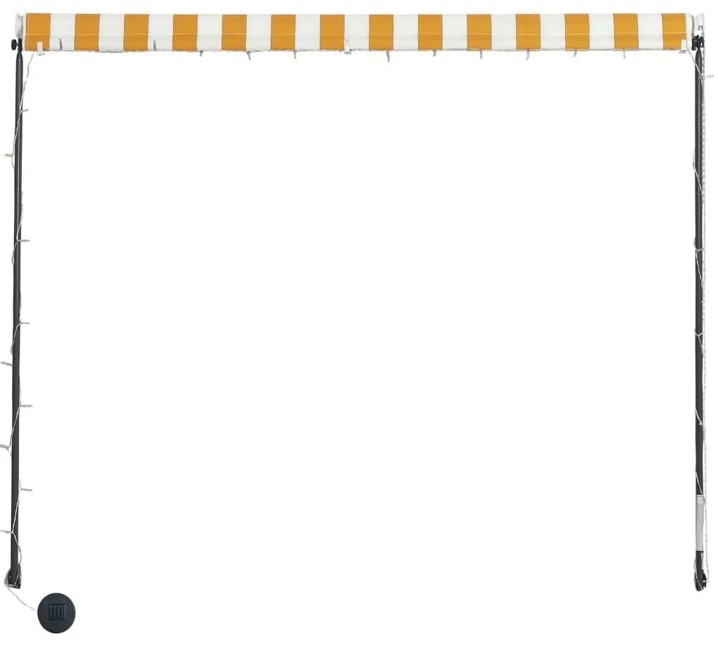 vidaXL Τέντα Συρόμενη με LED Κίτρινο / Λευκό 300 x 150 εκ.