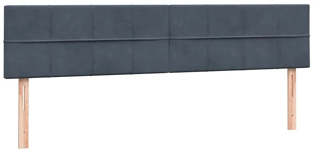 Κρεβάτι Boxspring με Στρώμα Σκούρο Γκρι 200x210 εκ. Βελούδινο - Γκρι