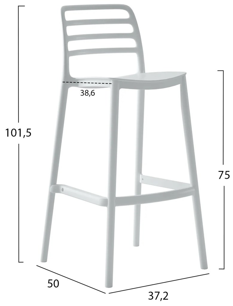 ΣΚΑΜΠΟ BAR ΠΟΛΥΠΡΟΠΥΛΕΝΙΟΥ SNOD HM6099.01 ΛΕΥΚΟ 37,2x50x101,5Υεκ. - 0514694 - HM6099.01