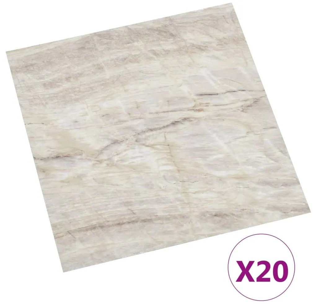 vidaXL Δάπεδο Αυτοκόλλητο Μπεζ 20 τεμ. 1,86 μ² από PVC