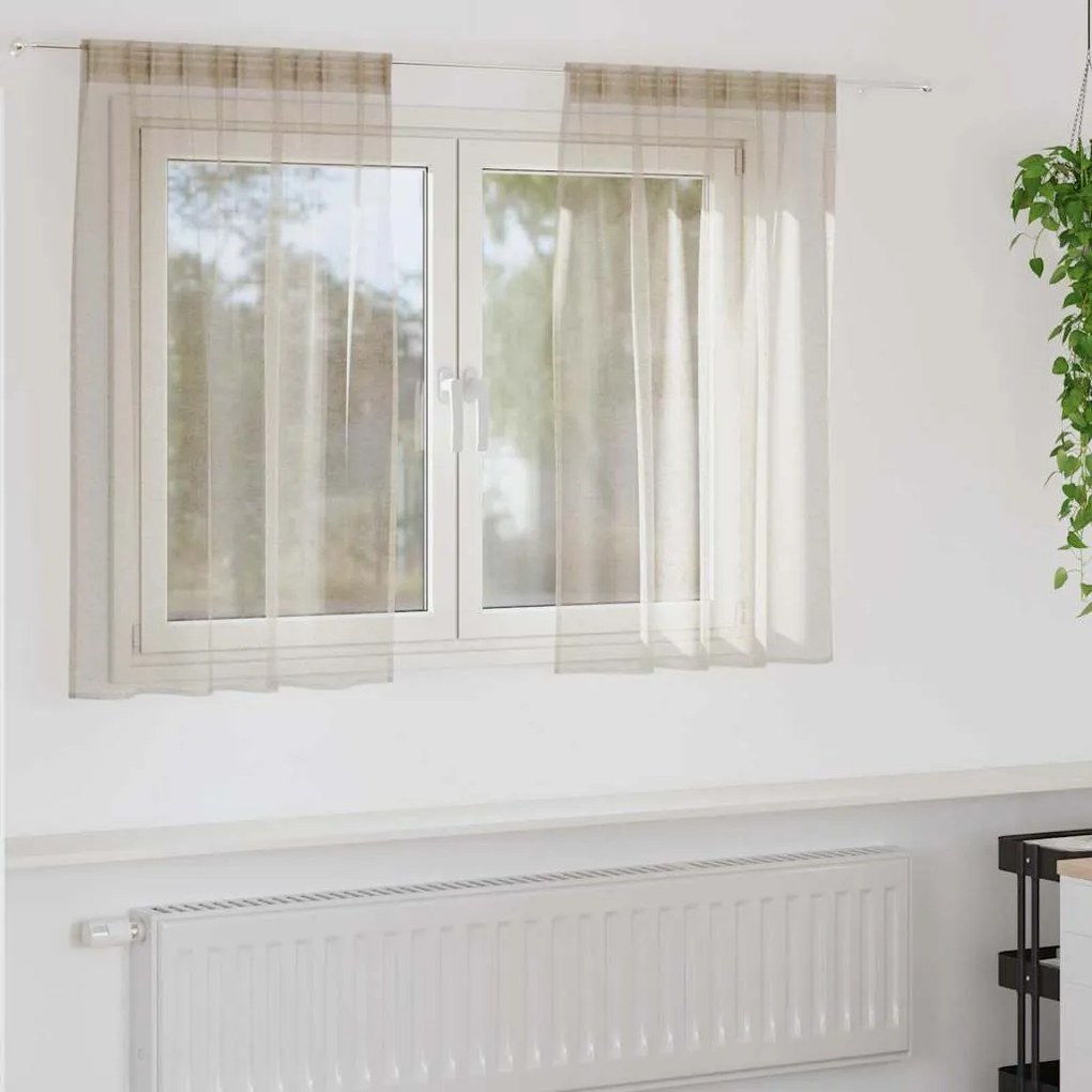 Κουρτίνα βυσσινί 2 pcs Άμμος 140 x 140 cm Πολυεστέρας