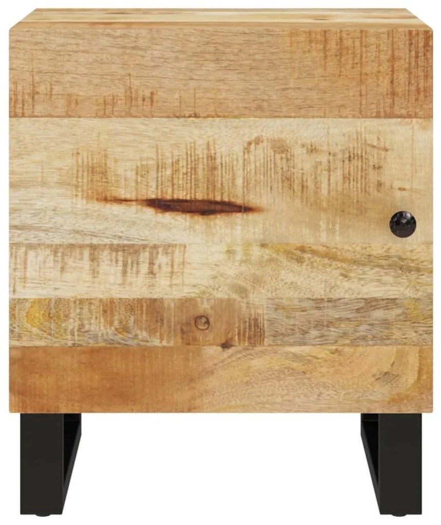 Κομοδίνα 2 τεμ. 40 x 33 x 46 εκ. από Μασίφ Ξύλο Μάνγκο - Μαύρο