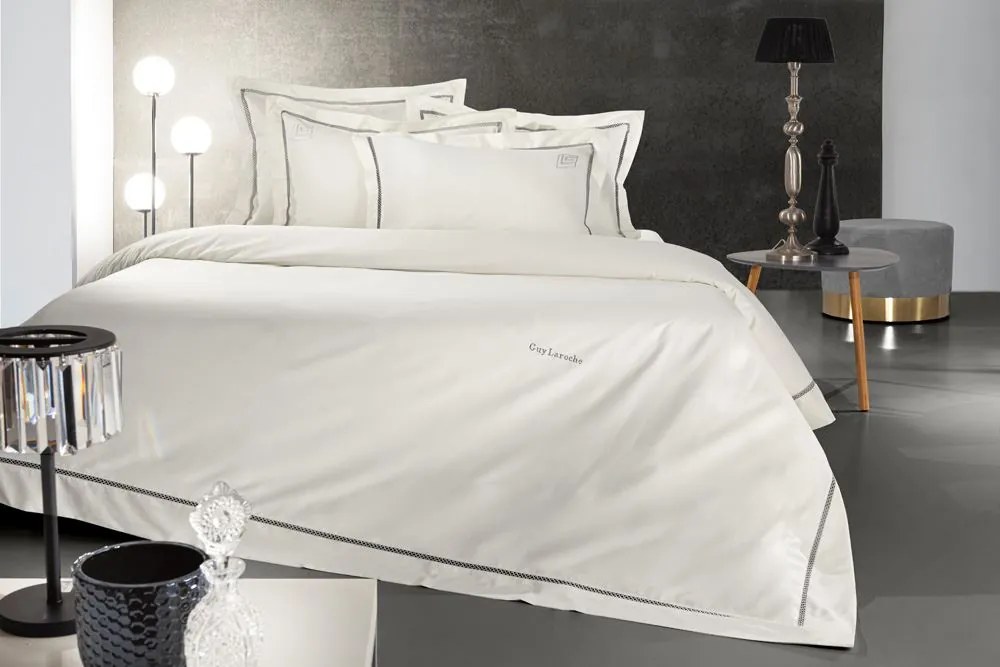 Σεντόνια Σετ 4τμχ Βαμβακoσατέν King Size Blend Silver-Ivory 270x280εκ. Guy Laroche