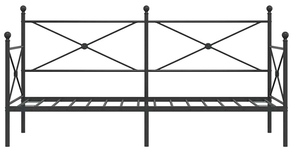 ΚΡΕΒΑΤΙ ΗΜΕΡΑΣ ΧΩΡΙΣ ΣΤΡΩΜΑ ΜΑΥΡΟ 90X190 CM ΑΤΣΑΛΙ 4104667