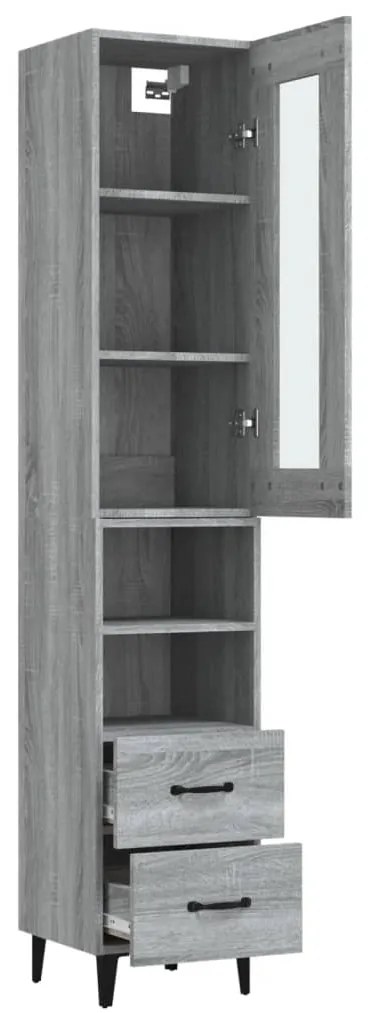 vidaXL Μπουφές Sonoma Γκρι 34,5 x 34 x 180 εκ. από Επεξεργασμένο Ξύλο