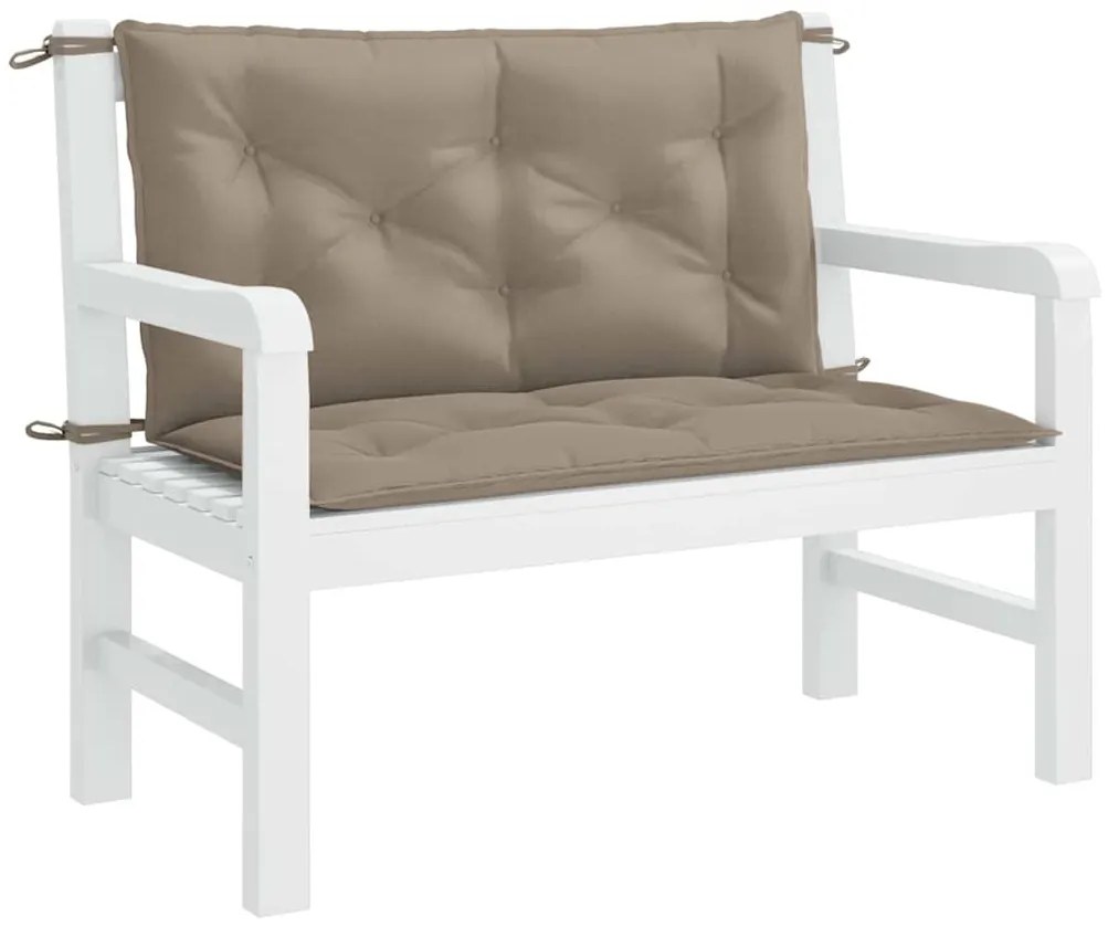 vidaXL Μαξιλάρι Πάγκου Κήπου Taupe 100x(50+50)x7 εκ. Ύφασμα Oxford