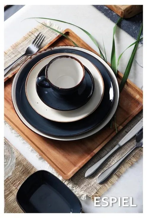Terra Grey Πιάτο Ρηχό Κεραμικό Γκρι με Διάμετρο 26.5cm
