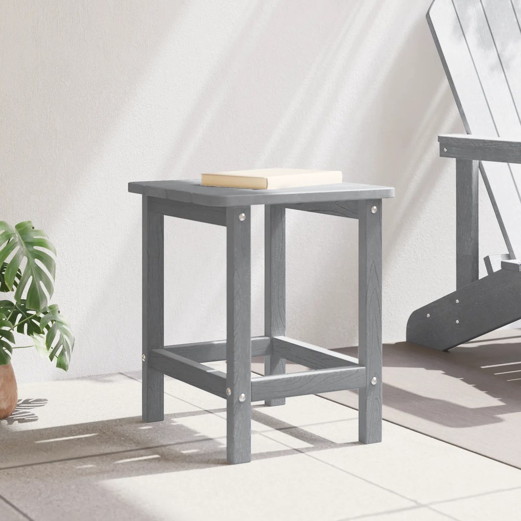 vidaXL Τραπέζι Παγκάκι Adirondack Ανοιχτό Γκρι 38x38x45 εκ HDPE