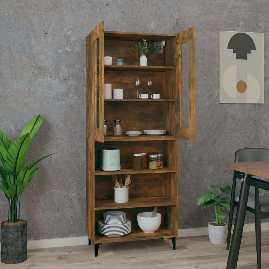 vidaXL Ντουλάπι Καπνιστή Δρυς 69,5x34x180 εκ. από Επεξεργασμένο Ξύλο