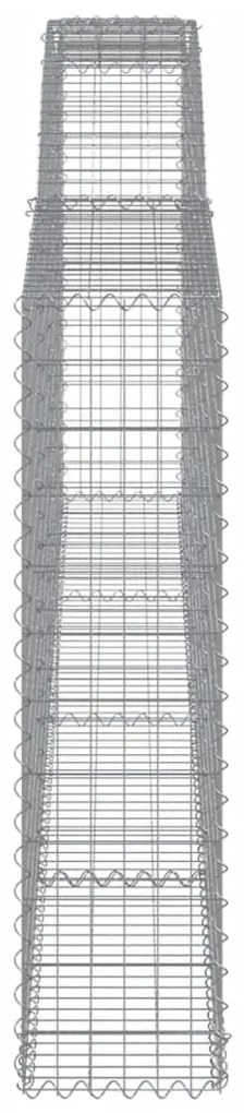 Συρματοκιβώτια Τοξωτά 10 τεμ. 400x30x120/140 εκ. Γαλβαν. Ατσάλι - Ασήμι