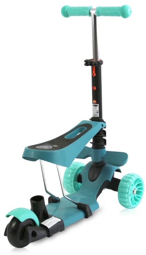Παιδικό πατίνι Draxter Plus Scooter με κάθισμα και χειρολαβή γονέα Mint 10390140020 Lorelli