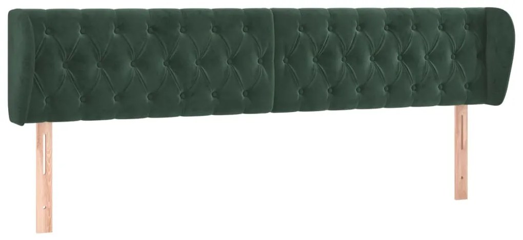 Κεφαλάρι με Πτερύγια Σκούρο Πράσινο 203x23x78/88 εκ. Βελούδινο 3117549