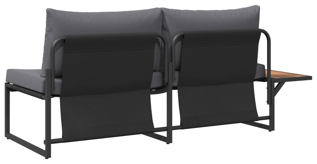 vidaXL Καναπές Κήπου με μαξιλάρι Καφέ 200.5 x 70 x 85.5εκ Μέταλλο