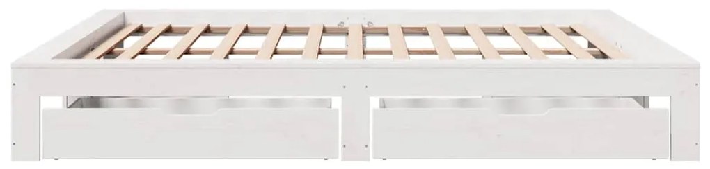 vidaXL Σκελετός Κρεβ. Χωρίς Στρώμα Λευκό 200x200 εκ Μασίφ Πεύκο