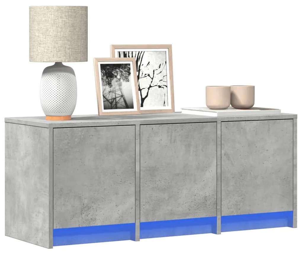 Έπιπλο Τηλεόρασης με LED Γκρι Σκυρ. 97x34x40 εκ. Επεξ. Ξύλο