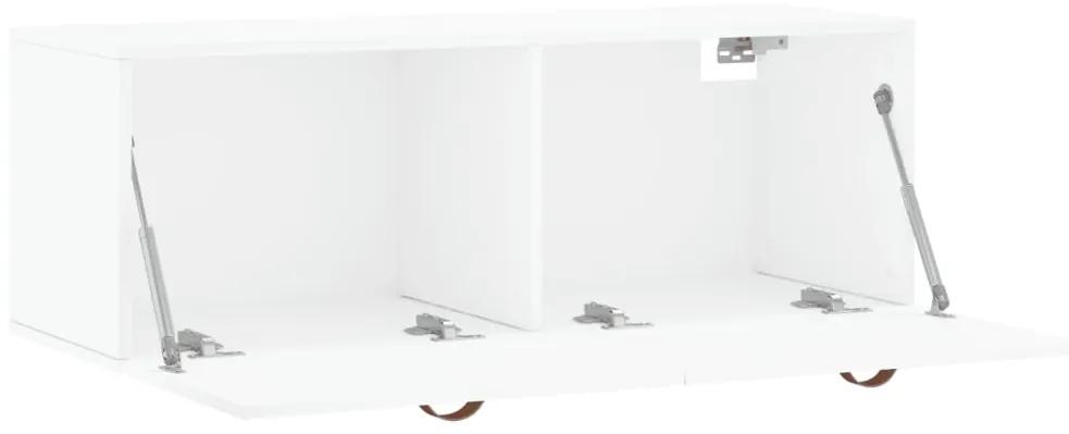 vidaXL Ντουλάπι Τοίχου Γυαλ. Λευκό 100 x 36,5 x 35 εκ. Επεξεργ. Ξύλο