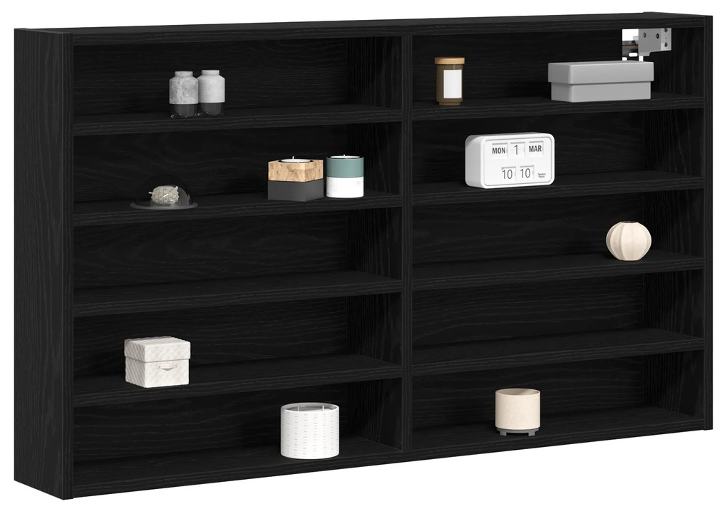 vidaXL Βιτρίνα Μαύρη Βελανιδιά 100x15x58 εκ. Επεξεργασμένο ξύλο