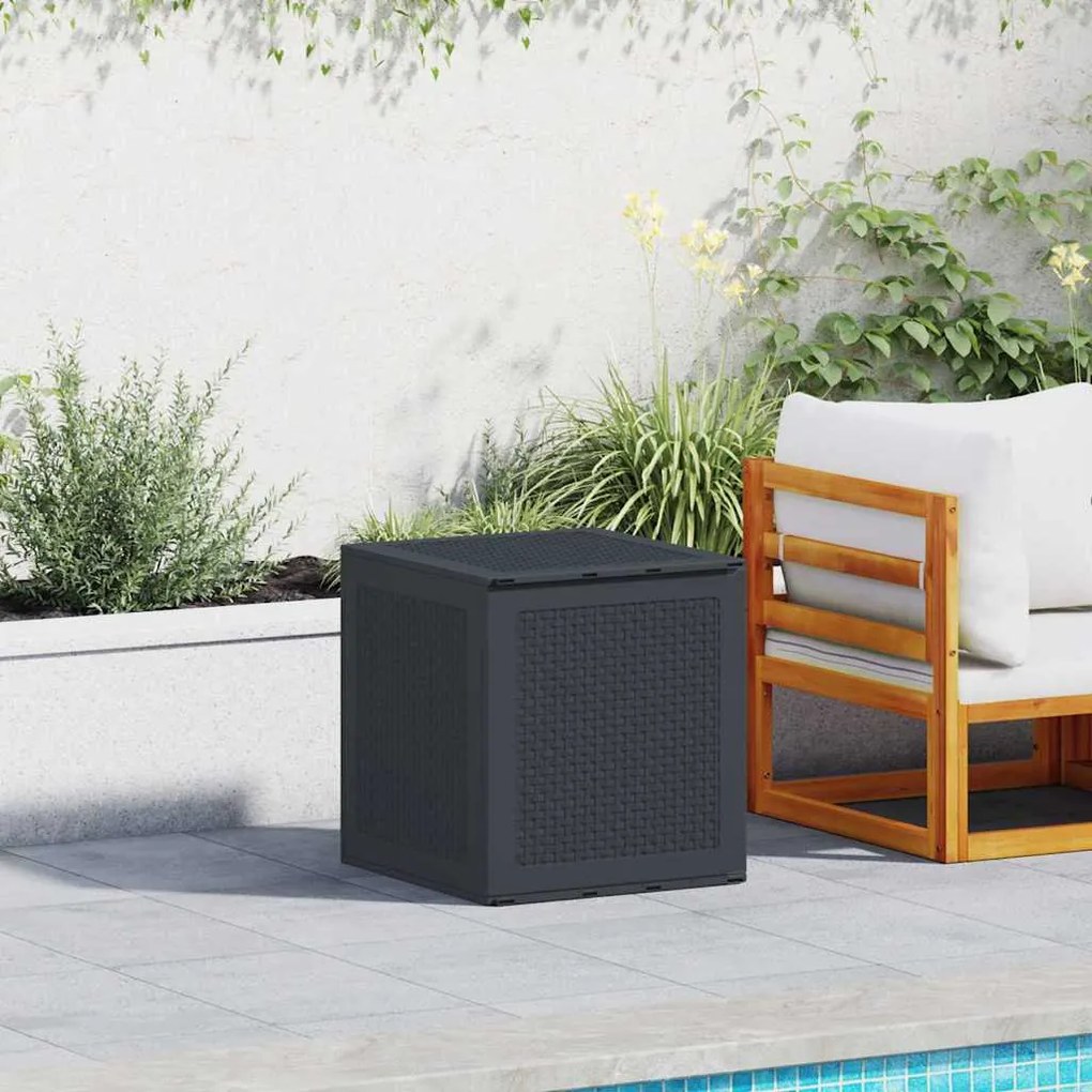 vidaXL Κιβώτιο Αποθήκευσης Ανθρακί 55x53x57 cm PP