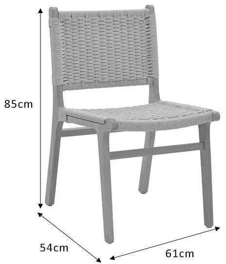 Καρέκλα Julien pakoworld rubberwood φυσικό-έδρα φυσικό σχοινί 61x54x85εκ