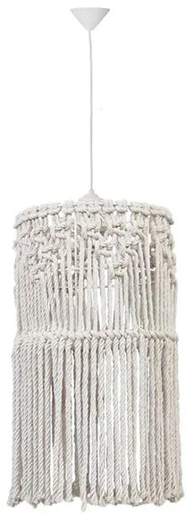 Φωτιστικό Οροφής Μονόφωτο Heronia Macrame 01 Handmade 31-1060 Rope/White