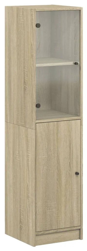 vidaXL Ντουλάπι Sonoma Δρυς 35 x 37 x 142 εκ. με Γυάλινη Πόρτα