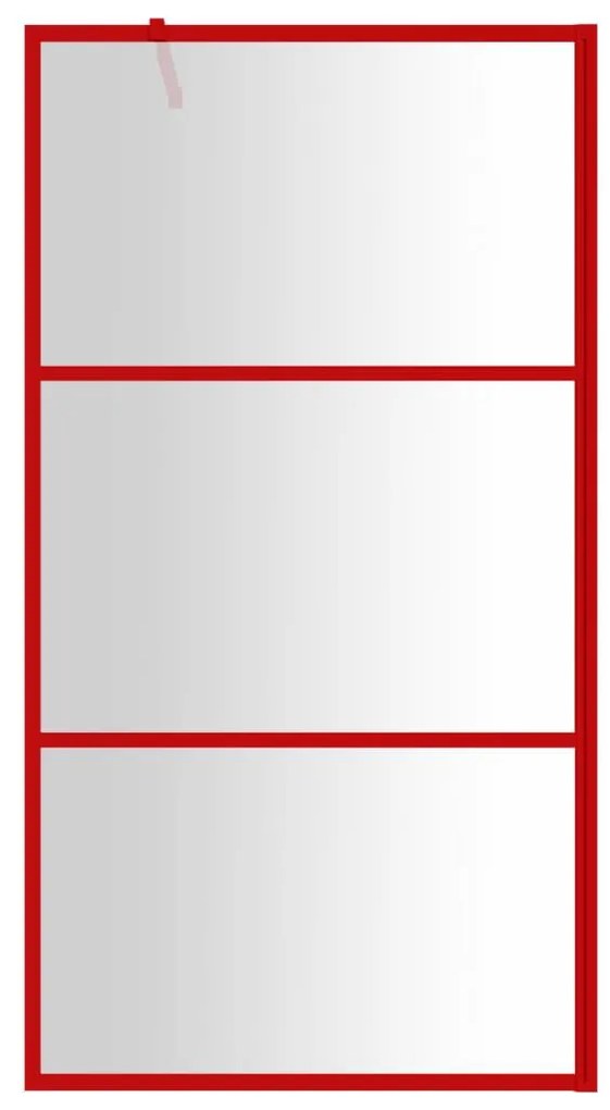 Διαχωριστικό Ντουζιέρας Κόκκινο 100 x 195εκ. Διαφανές Γυαλί ESG - Κόκκινο