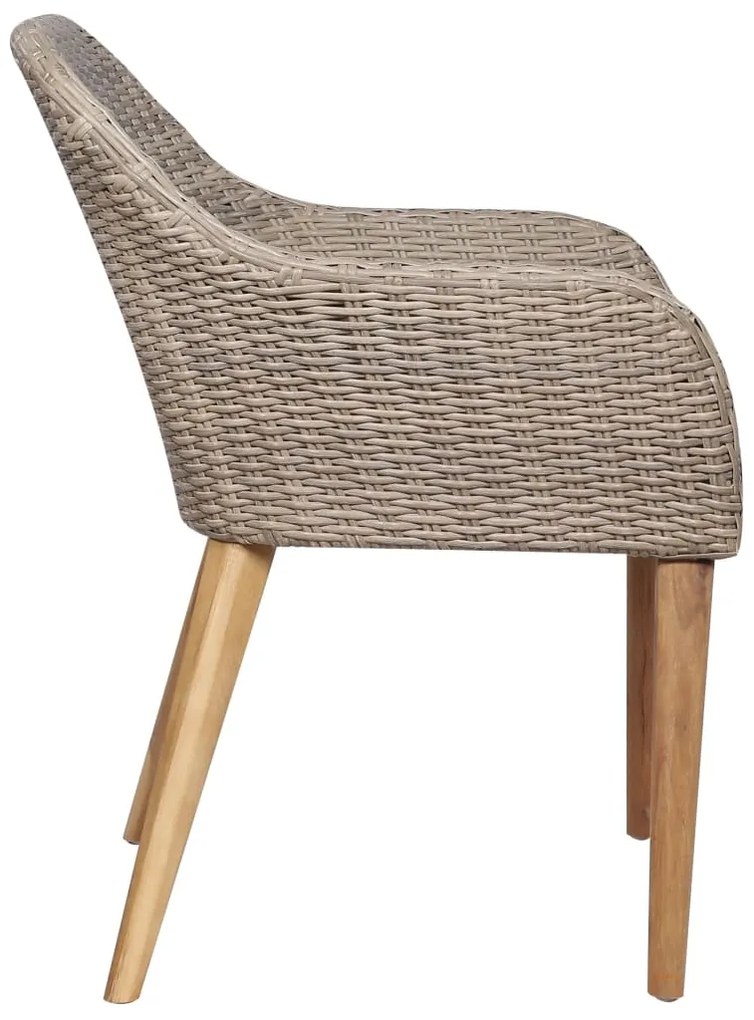 vidaXL Πολυθρόνες Εξωτερικού Χώρου 2 τεμ. Καφέ Συνθ.Ρατάν με Μαξιλάρια