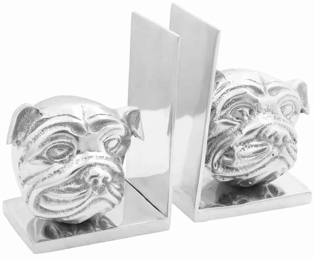 vidaXL Βιβλιοστάτες 2 pcs Ασημί 8 x 12 x 16.5 εκ. Αλουμίνιο