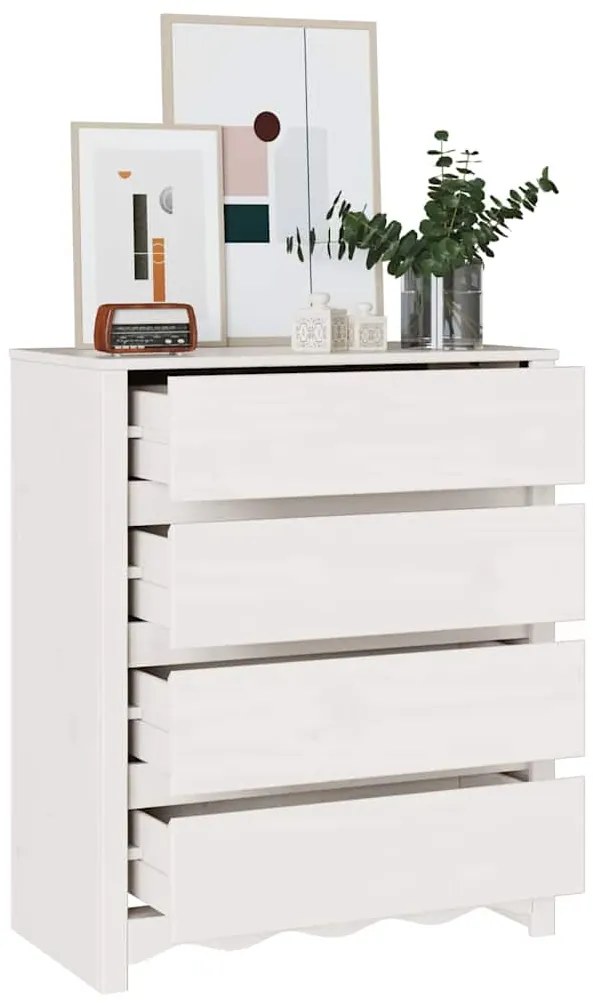 vidaXL Κουτί με συρτάρια με συρτάρι Drammen Λευκό 76,5 x 40 x 91 εκ