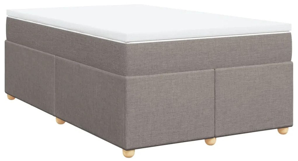 vidaXL Κρεβάτι Boxspring με Στρώμα Taupe 120x200 εκ. Υφασμάτινο