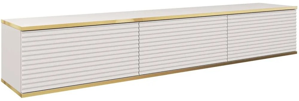 Έπιπλο Τηλεόρασης Κρεμαστό Oro_MDF 175x30x32cm White-Gold